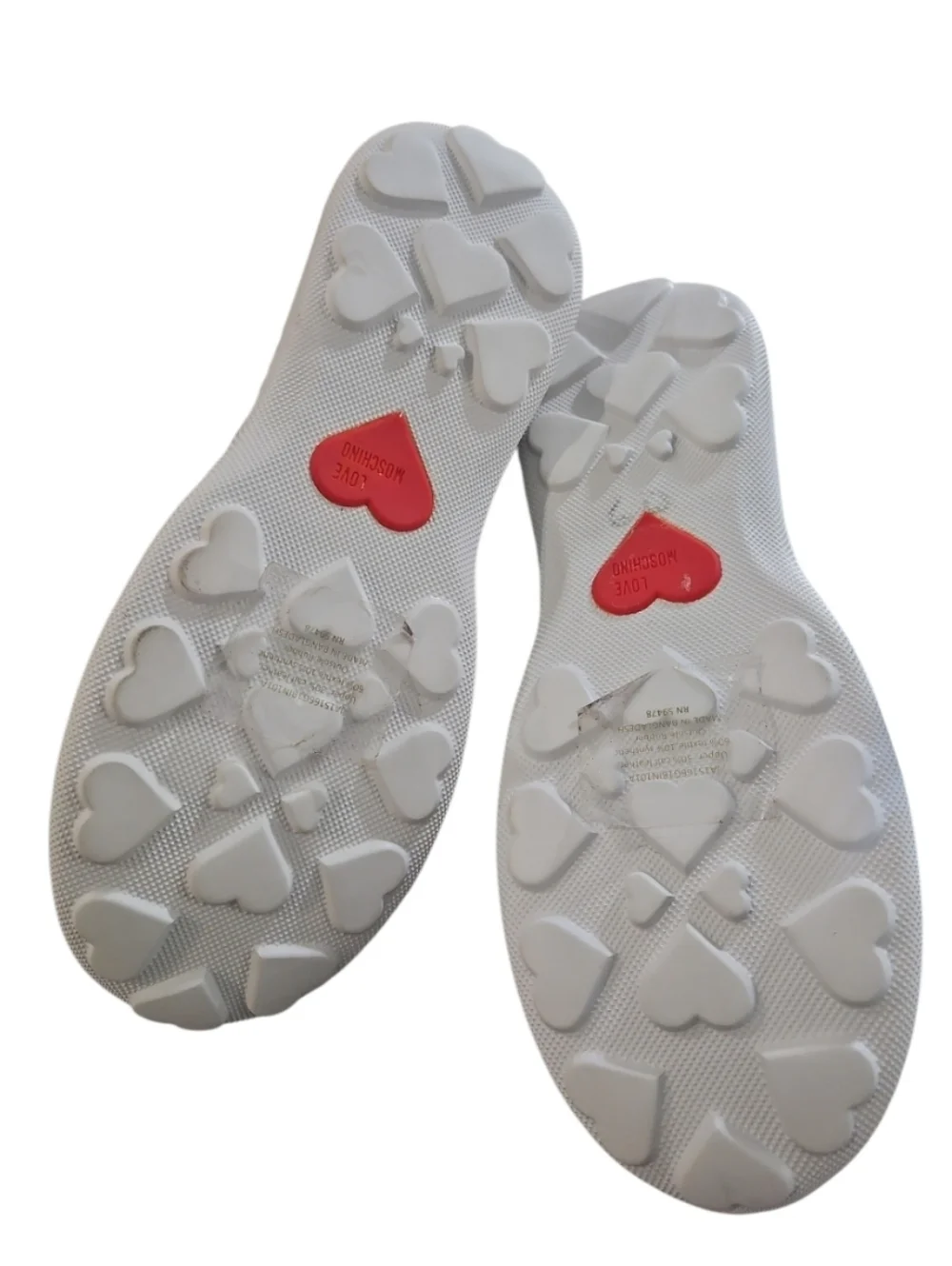 Love Moschino White Logo Band Mesh Sneakers Crisscross Chunky Running Shoes 9 - Picture 8 of 16